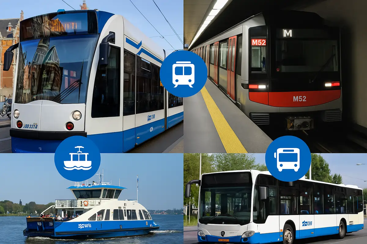 Public Transport Amsterdam - tram, metro, bus and ferry