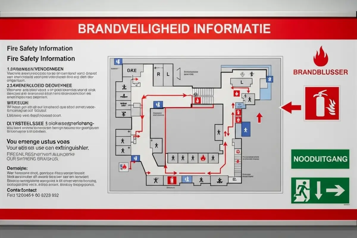 Local fire safety rules posted on-site