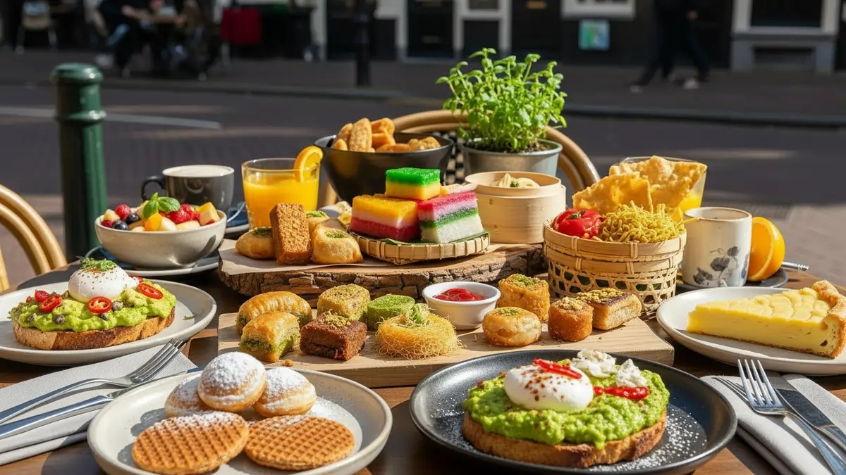 Multicultural food found in cafés and restaurants in De Pijp Multicultural food found in cafés and restaurants in De Pijp