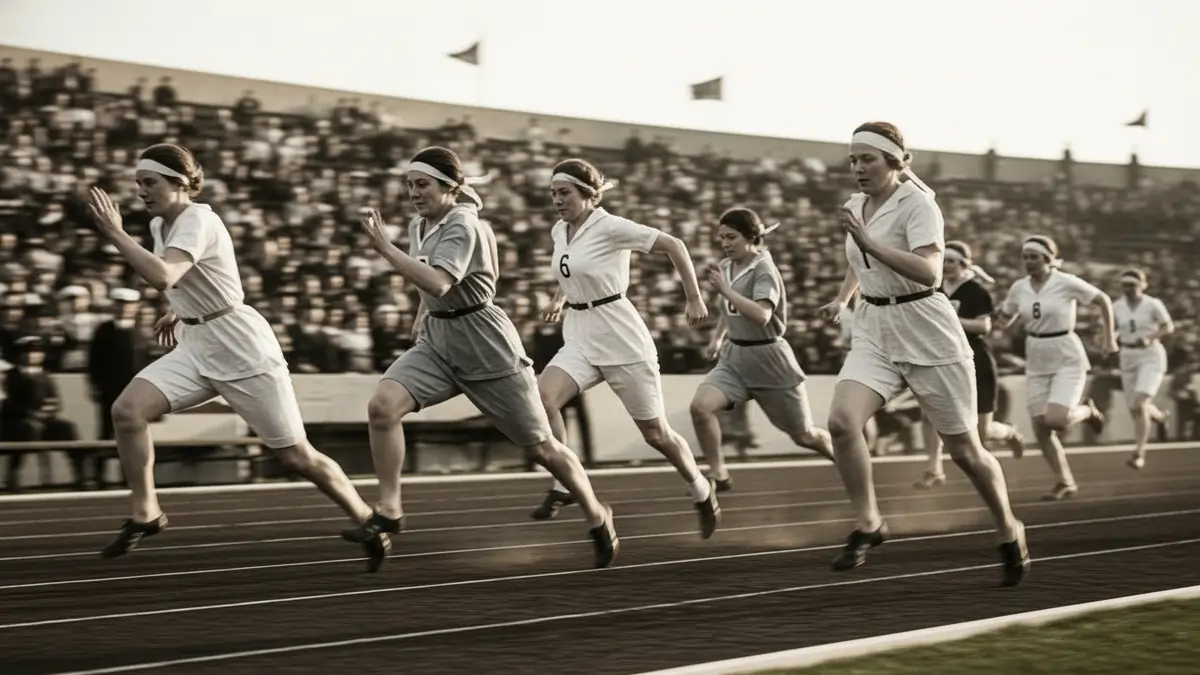 Women competed in athletic events
