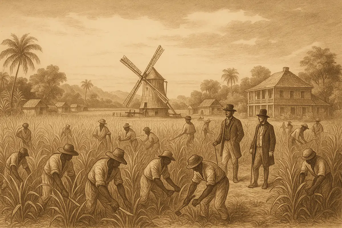 18th-century Suriname sugar plantation under Dutch colonial rule 18th-century Suriname sugar plantation under Dutch colonial rule