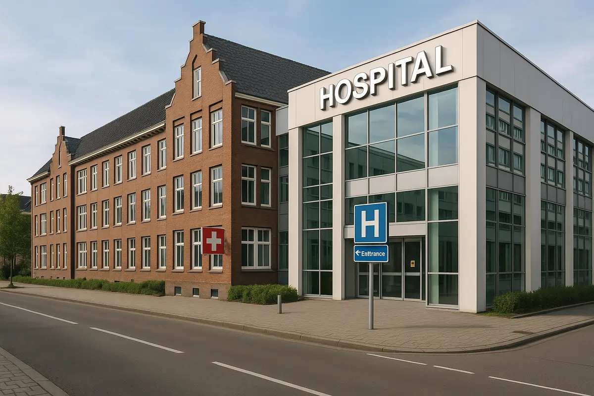 Modern hospital building in Amsterdam
