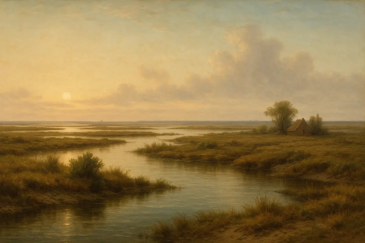 Early Amsterdam Landscape – Where the Amstel River Meets the IJsselmeer