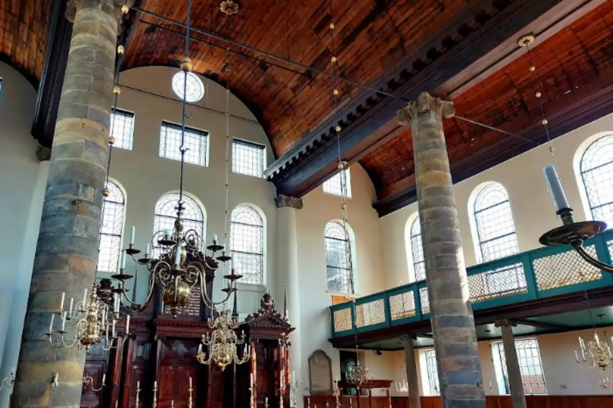 Portuguese Synagogue stands at Mr. Visserplein