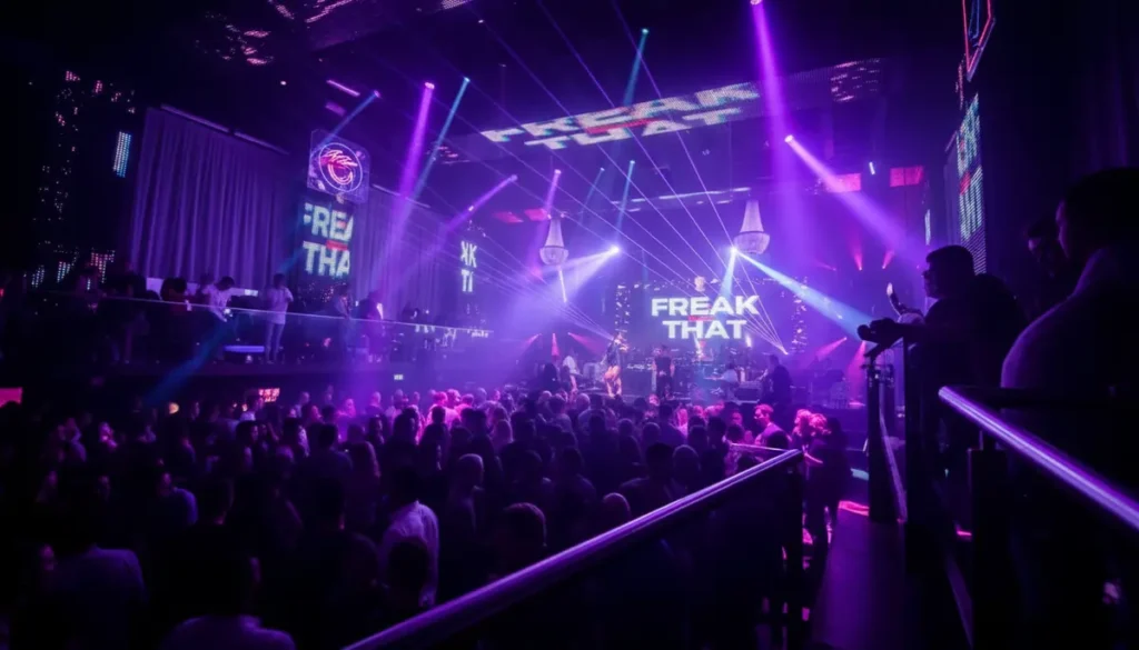 Dance floor and LED lighting inside Escape Nightclub at Rembrandtplein, Amsterdam.