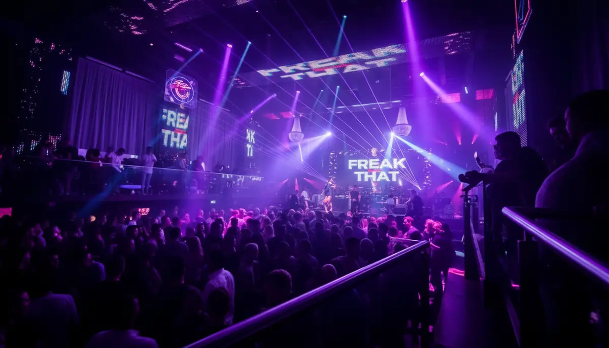 Dance floor and LED lighting inside Escape Nightclub at Rembrandtplein, Amsterdam.